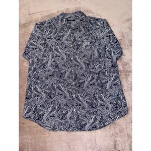 LRL Lauren‎ Ralph Lauren Top Womens Paisley Cotton 3/4 Sleeve  Buttons Size XL